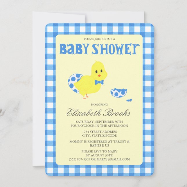 Ready To Hatch Chicky Boy Baby Shower Invitation (Front)