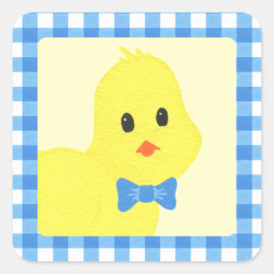 Ready To Hatch Chicky Boy Baby Shower Square Sticker