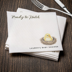 Ready To Hatch Yellow Spring Chick Baby Shower Napkin