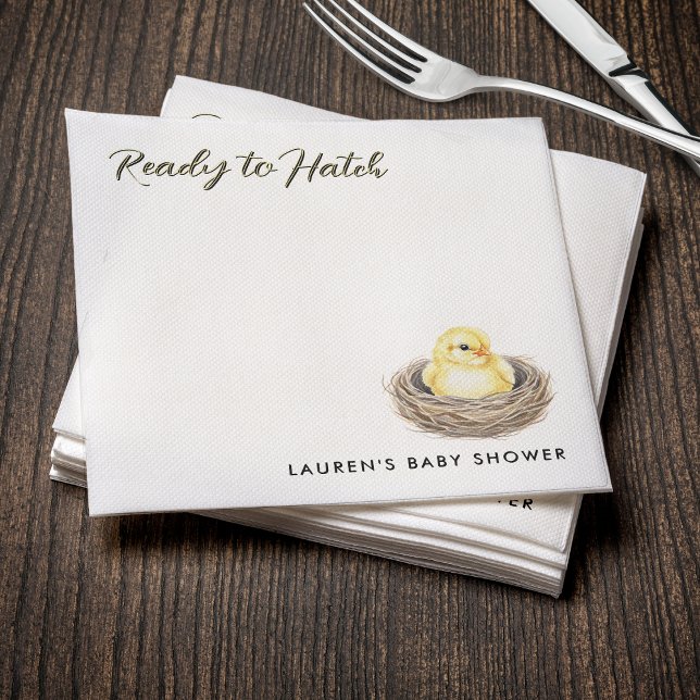 Ready To Hatch Yellow Spring Chick Baby Shower Napkin (Ready To Hatch Yellow Spring Chick Baby Shower Napkins
)