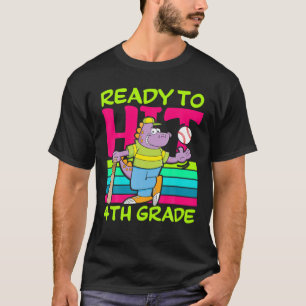 Ready To Hit 4Th Grade Baseball Back To School T-Shirt