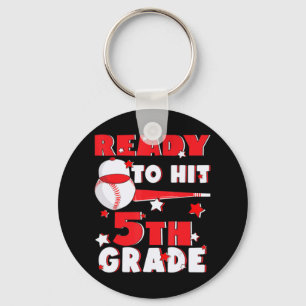 Ready To Hit 5th Grade Baseball Teacher Kids Back  Key Ring