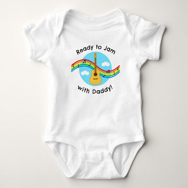 Ready to Jam Acoustic Guitar Personalised Bodysuit (Front)