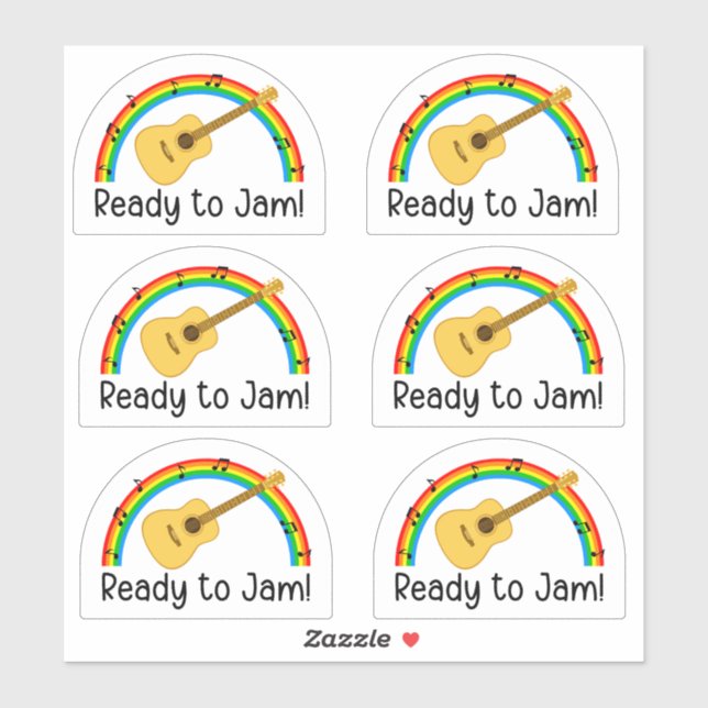 Ready to Jam Acoustic Guitar Sticker (Sheet)
