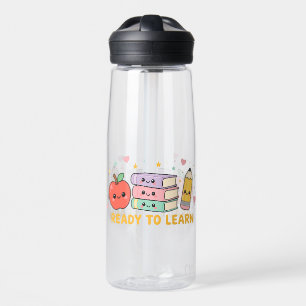 Ready To Learn Smiling Apple Design Water Bottle