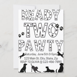 Ready to Pawty Birthday Invitation