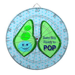 Ready to Pop Baby Boy Blue Pea Dartboard