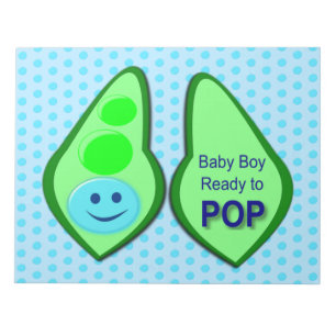 Ready to Pop Baby Boy Blue Pea Notepad