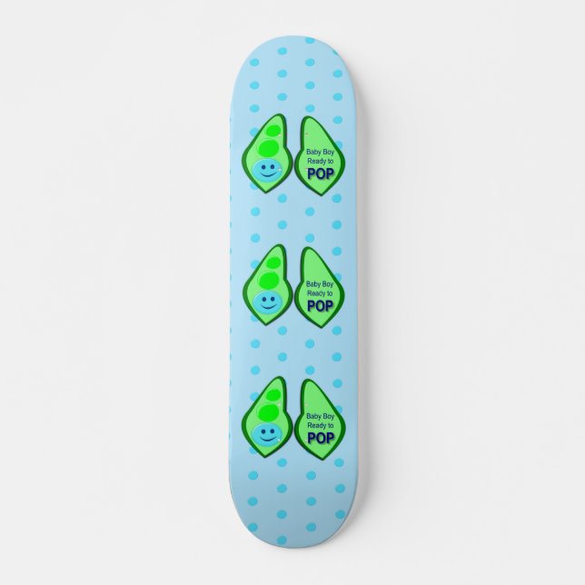 Ready to Pop Baby Boy Blue Pea Skateboard (Front)