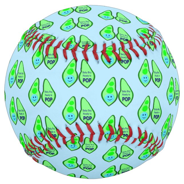 Ready to Pop Baby Boy Blue Pea Softball (Front)
