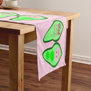 Ready to Pop Baby Girl Pink Pea Baby Shower Short Table Runner