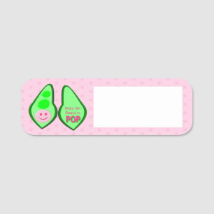Ready to Pop Baby Girl Pink Pea Name Tag