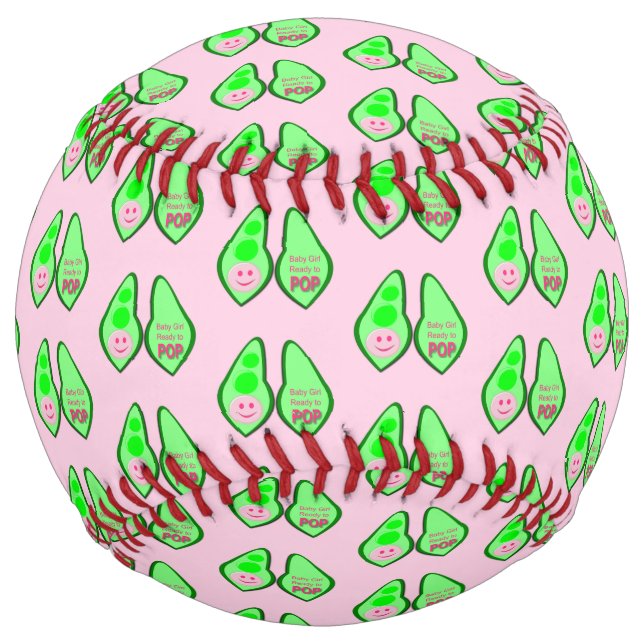 Ready to Pop Baby Girl Pink Pea Softball (Front)
