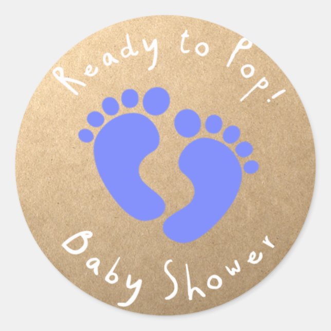 Ready to Pop - Baby Shower Classic Round Sticker (Front)