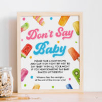 Ready to Pop Baby Shower Don't Say Baby Game