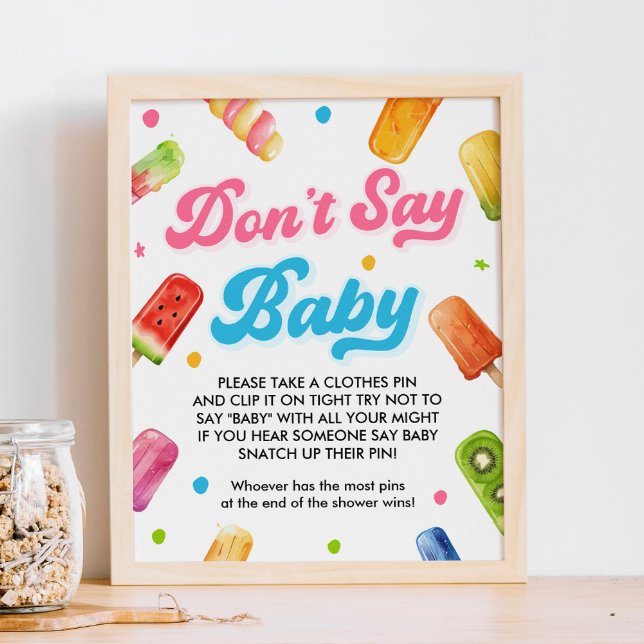 Ready to Pop Baby Shower Don't Say Baby Game Poster (Creator Uploaded)