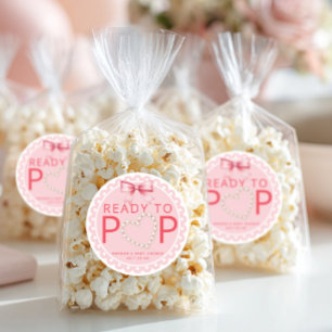 Ready to Pop Baby Shower Favour Sticker