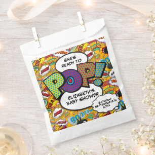 Ready to Pop Baby Shower Fun Comic Book Favour Bags