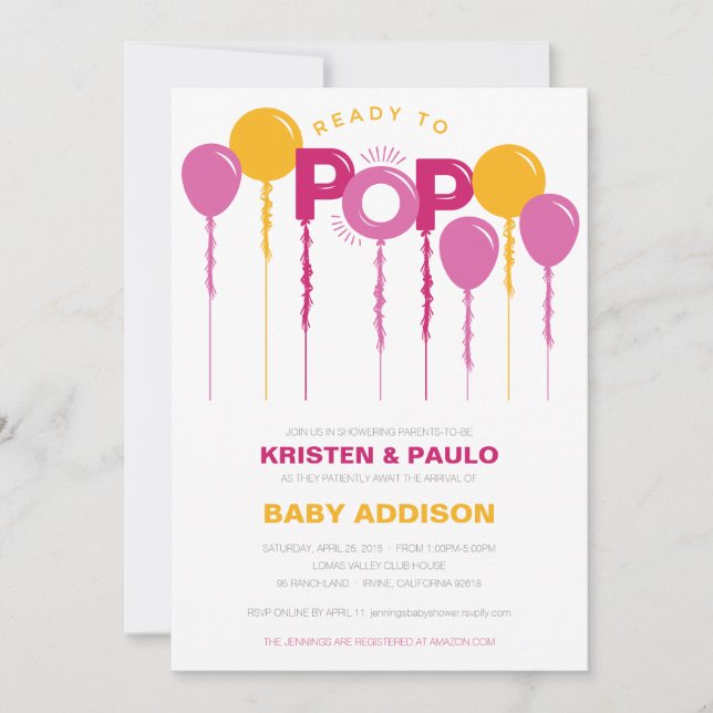 Ready To Pop Baby Shower Invitation (Front)