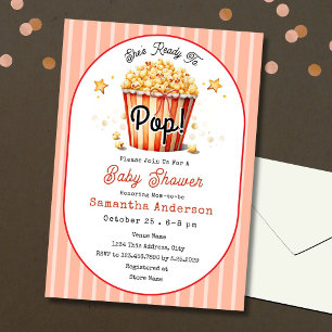 Ready to Pop Baby Shower Invite Popcorn Theme