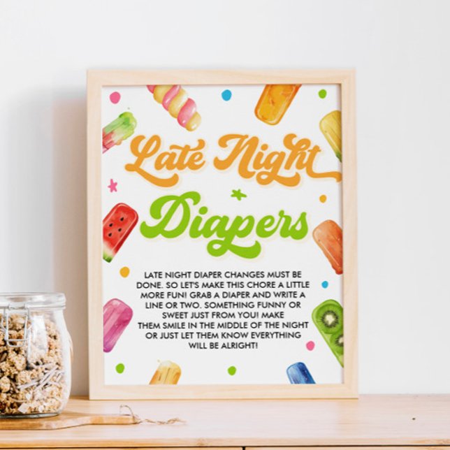 Ready to Pop Baby Shower Late Night Diapers Game Poster (Creator Uploaded)