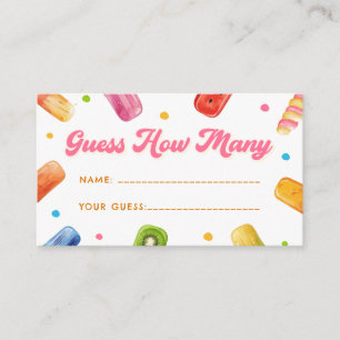 Ready to Pop Baby Shower Popsicle Guess How Many Enclosure Card