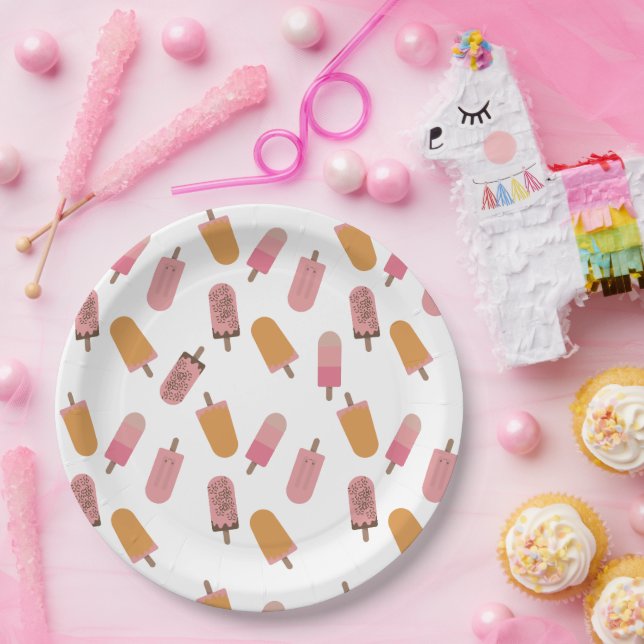 Ready to Pop Baby Shower Popsicles Cute Paper Plate (Party)