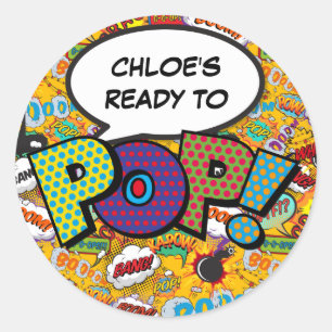 Ready to POP Baby Shower Sprinkle Fun Classic Round Sticker