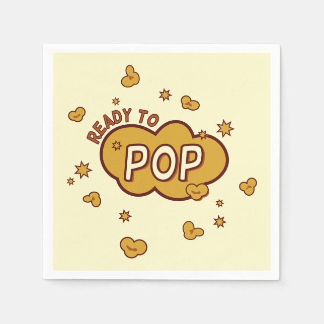 Ready to Pop Baby Shower Theme Napkin (Front)