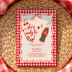 Ready to Pop Cola bottle doodle Baby shower Invitation