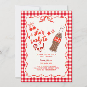Ready to Pop Cola bottle doodle Baby shower Invitation