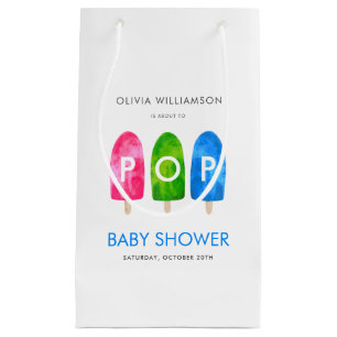 Ready to Pop colourful Blue Baby Shower Small Gift Bag