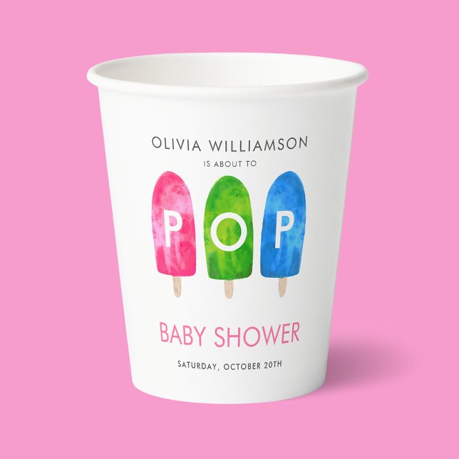 Ready to Pop colourful Popsicle Baby Shower Paper Cups (Creator Uploaded)
