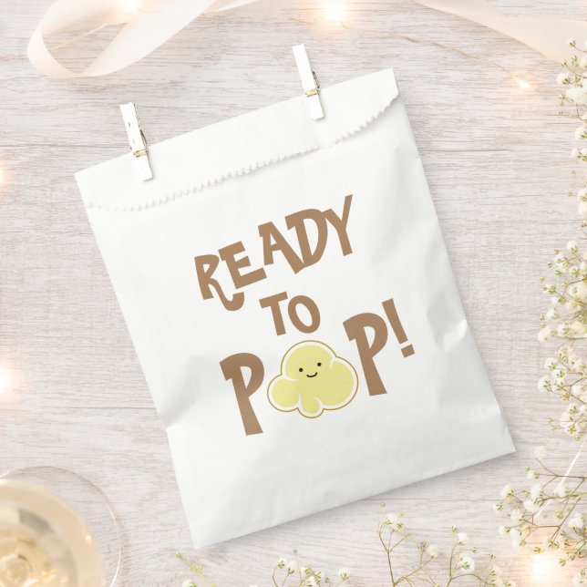 Ready to Pop Cute Popcorn Kernel Favour Bags (Clipped)