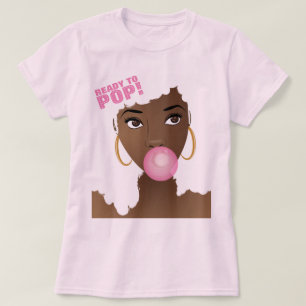 Ready to Pop, Girl, Popping Gum, Maternity T-Shirt