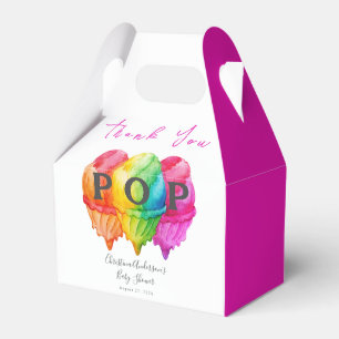 Ready to Pop Ice Cream Gradient Pink Baby Shower Favour Box