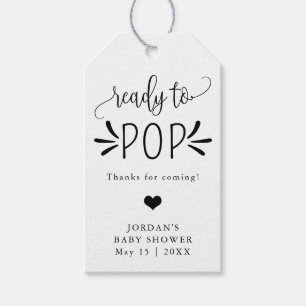 Ready to Pop Minimalist Baby Shower Favour Gift Tags