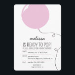 Ready to Pop Pink Balloon Girl Baby Shower Invite<br><div class="desc">Ready to Pop Big Pink Balloon Girl Baby Shower Invitation.</div>