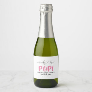 Ready To Pop Pink Mini Sparkling Wine Bottle Label