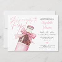 Ready To Pop Pink Soda Bottle QR Code Baby Shower