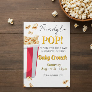 Ready to POP! popcorn baby shower invite