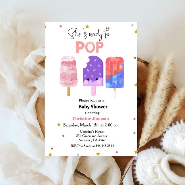 Ready to pop Popsicle baby shower Invitation (Creator Uploaded)