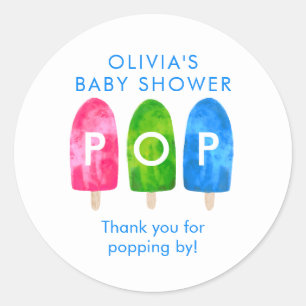 Ready to Pop Popsicle Baby Shower Thank You Classic Round Sticker