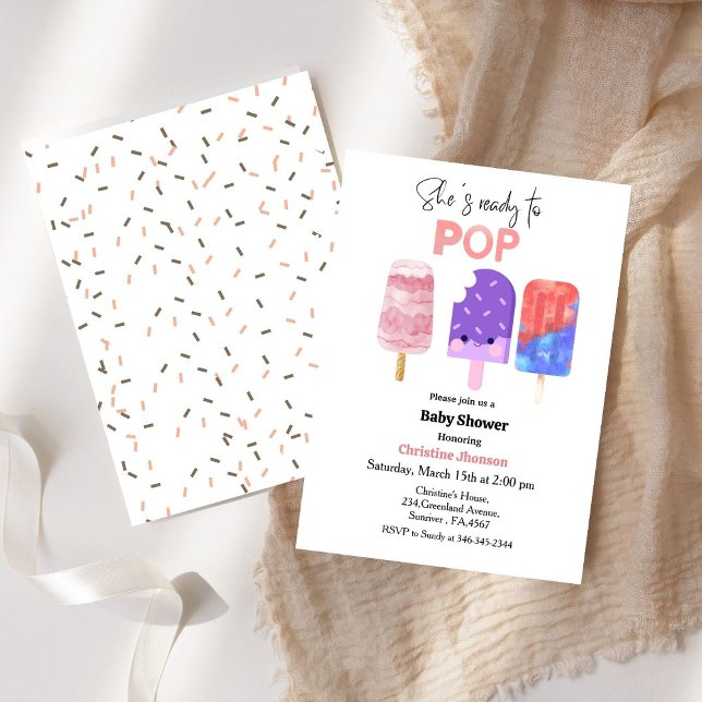 Ready to pop Posicle baby shower Invitation (Creator Uploaded)