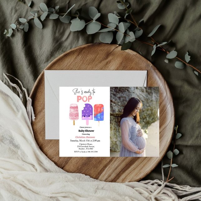 Ready to pop Posicle baby shower Invitation (Creator Uploaded)