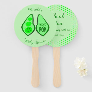 Ready to Pop Pregnant Green Pea Baby Shower Hand Fan