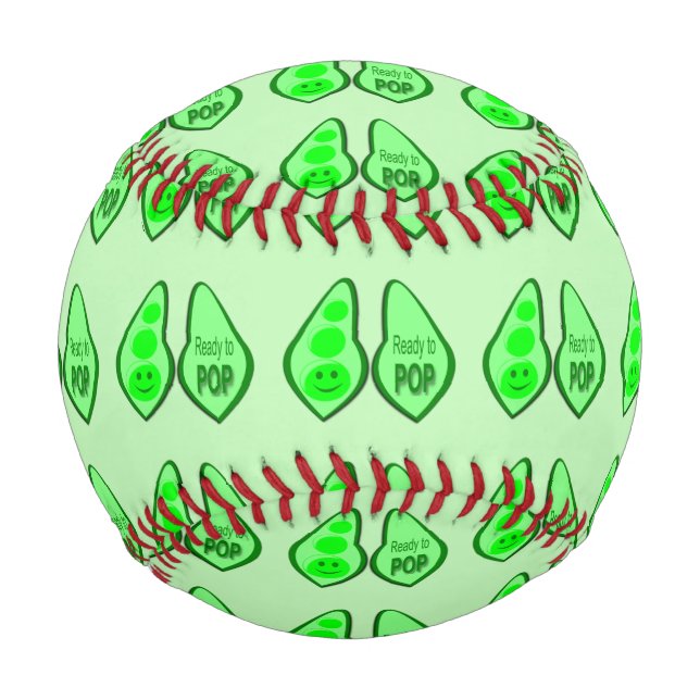 Ready to Pop Pregnant Green Pea Baseball (Back)