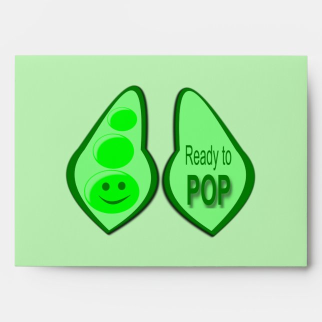 Ready to Pop Pregnant Green Pea Envelope (Front)
