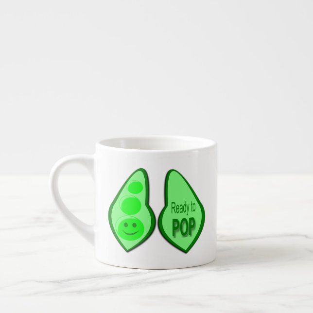 Ready to Pop Pregnant Green Pea Espresso Cup (Left)