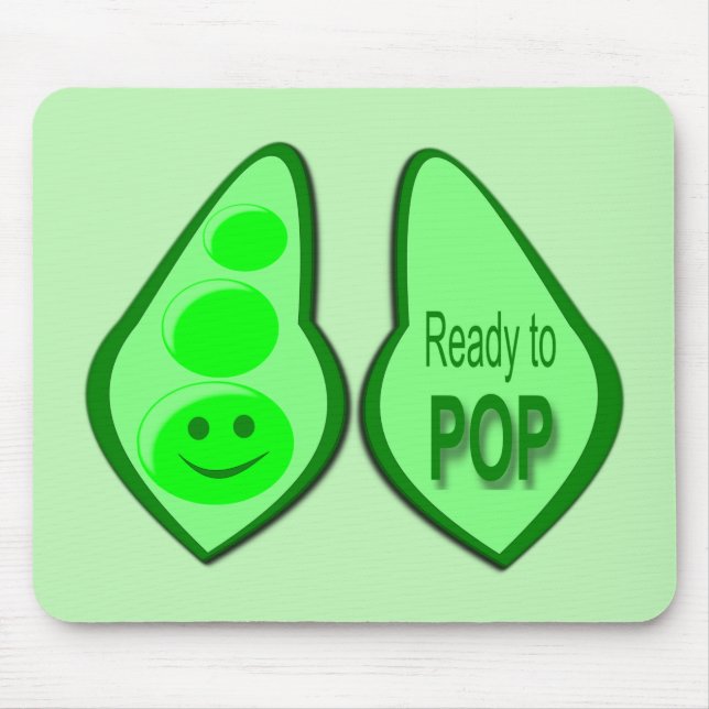 Ready to Pop Pregnant Green Pea Mouse Pad (Front)